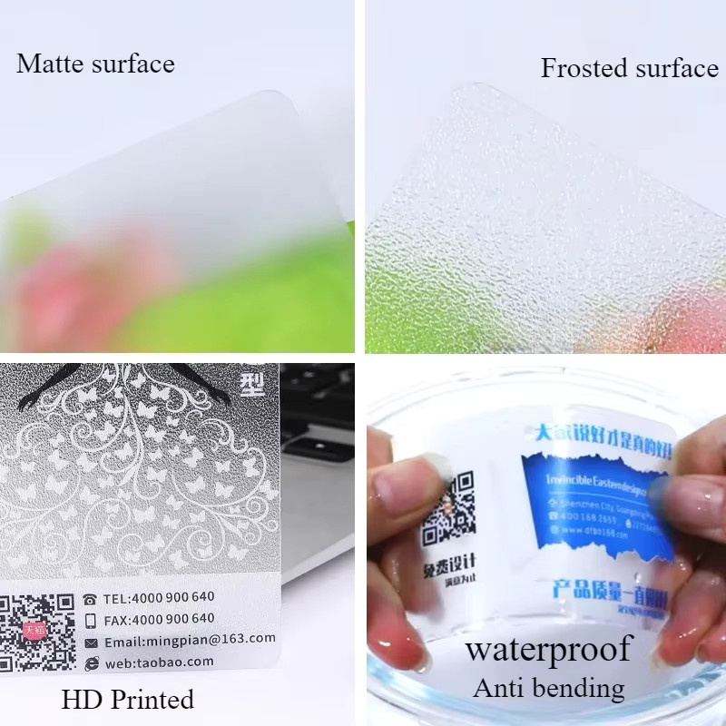 200 Stück transparente PVC-Visitenkarten mit buntem Druck und personalisiertem Logo, 0,38 mm Dicke - Bild 2