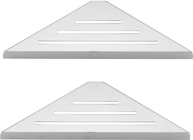 Bestbags Badezimmerregal für die Wandmontage, Eckregal aus Edelstahl in Silber, B/T/H: 21,0 x 31,0 x 2,0 cm - Bild 1