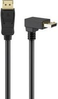 goobay DisplayPort Kabel mit 90 Grad Stecker, 8K / 144Hz, Schwarz - Bild 1