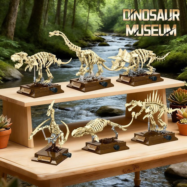 MOULD KING Dinosaurier Triceratops Tyrannosaurus Rex, Bausatz, 6-teiliges Set - Bild 1