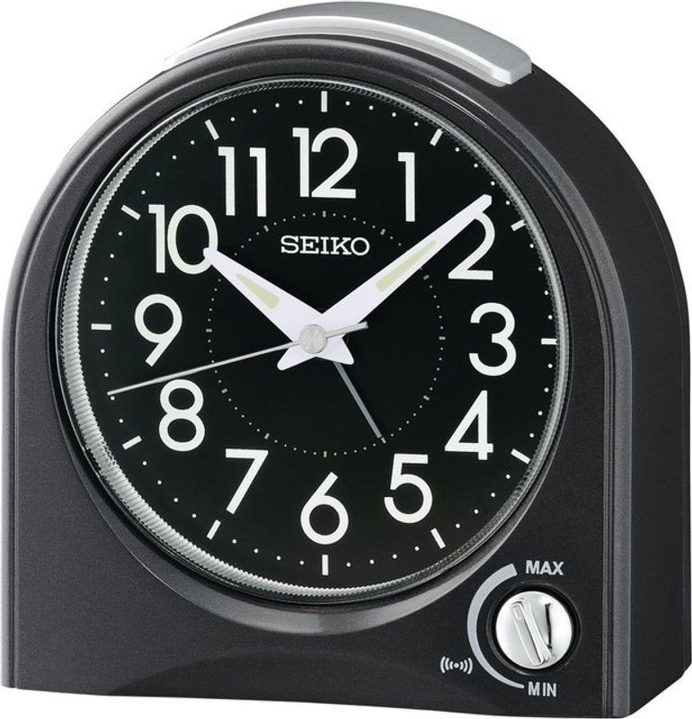 SEIKO Analog-Wecker QHE204K in Schwarz mit Schlummerfunktion und minimalistischem Design - Bild 1