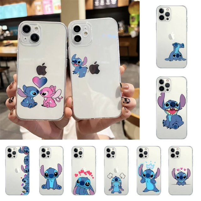 Mesuca Stoßfeste Handyhülle mit Cartoon Stitch Design für iPhone 17 16 15 14 13 12 11 Pro Max Plus Transparent - Bild 1