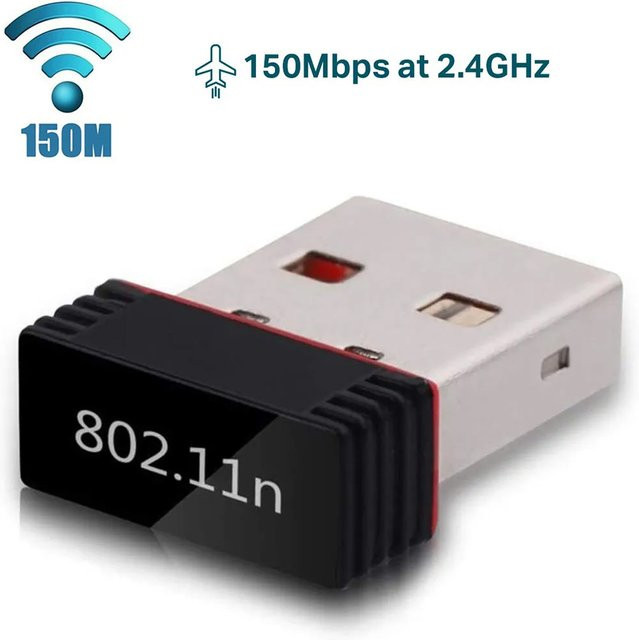 Kebidu Mini USB WiFi Adapter 150M Drahtlose Netzwerkkarte RTL8188 MT7601 USB 2.0 WiFi Ethernet Empfänger Dongle in Schwarz - Bild 1