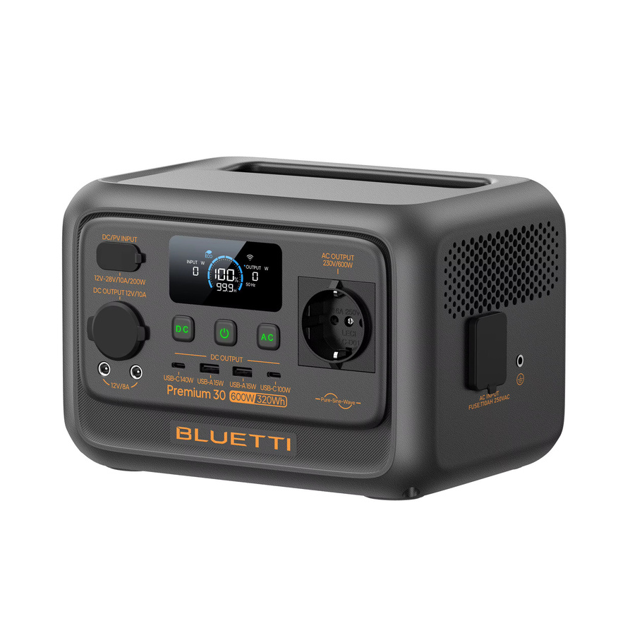 BLUETTI Premium 30 V2 Tragbare Powerstation in Schwarz mit 320Wh Akku und 600W AC-Ausgang (1200W max.) - Bild 1