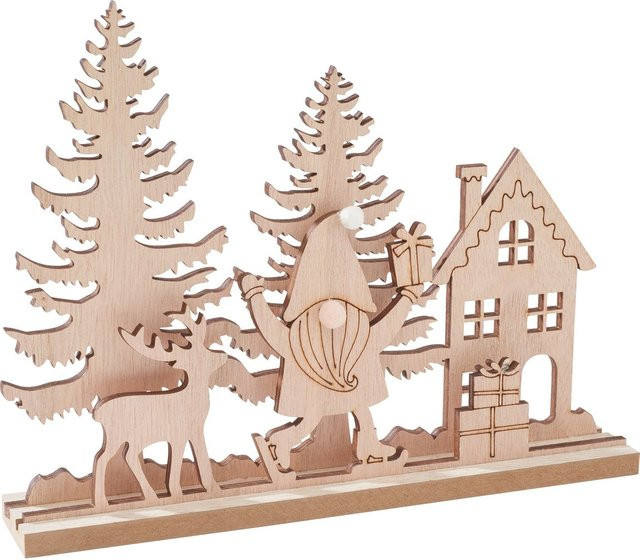 VBS Holz-Steckmotiv Weihnachtswichtel in Beige aus Sperrholz und MDF-Holz - Bild 1