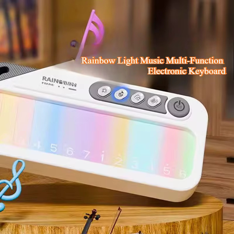 MYGVN Regenbogen-Klaviertastatur, Musikspielzeug, mit Licht und Sound, ab 3 Jahre - Bild 2