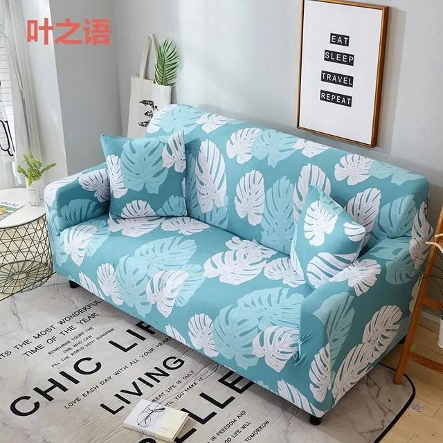 Rutschfester Sofaüberwurf im Landhausstil aus Stretch-Stoff in Blau, Breite: 90-140 cm - Bild 1