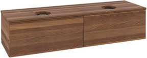 V&B Waschtischunterschrank Antao mit Frontstruktur und Beleuchtung in Warm Walnut, B: 160 cm, T: 50 cm - Bild 1