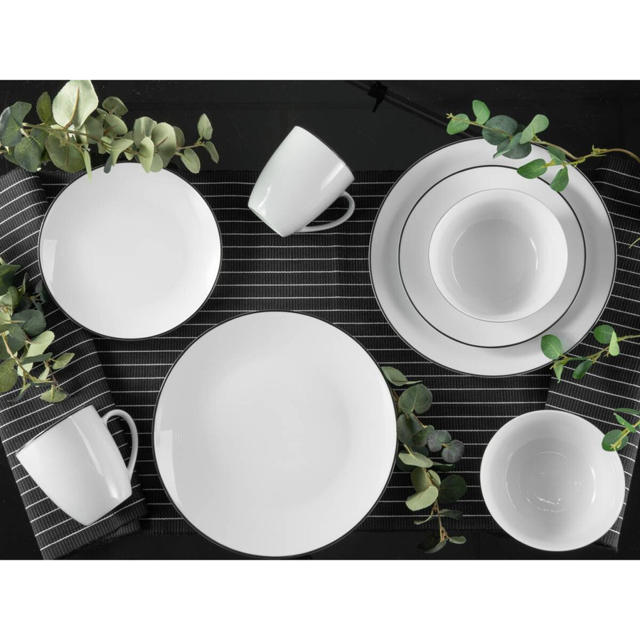 CreaTable Kombiservice Luna Black Line aus weißem Porzellan, 16-teilig - Bild 2