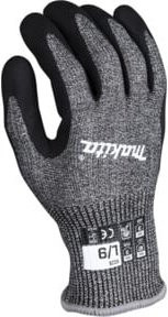 Makita Schnittfeste Arbeitshandschuhe P-84729 in Schwarz und Grau, Größe L, mit Nitrilbeschichtung und Schnittfestigkeit F/7 - Bild 2