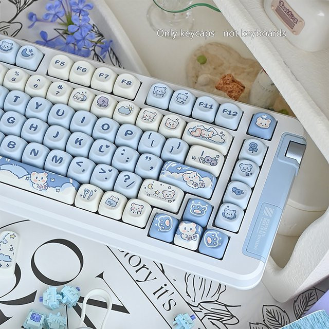 SMAILWOLF PBT Mechanische Tastatur Tastenkappen im süßen Bären-Design für Mädchen - Bild 1