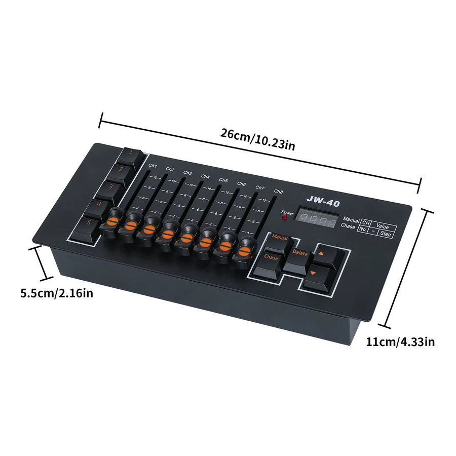 Nitehop Mini-Konsole DMX-Controller zur Bühnenlichtsteuerung für LED Par Lights und Moving Heads in Schwarz - Bild 4