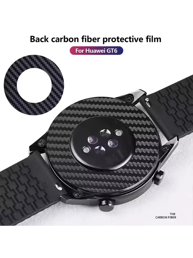 Kohlefaser-Rückenschutzfolie für Huawei Watch GT5/GT6 in Schwarz, kratzfest und anti-fingerabdruck mit vollständiger Abdeckung - Bild 6