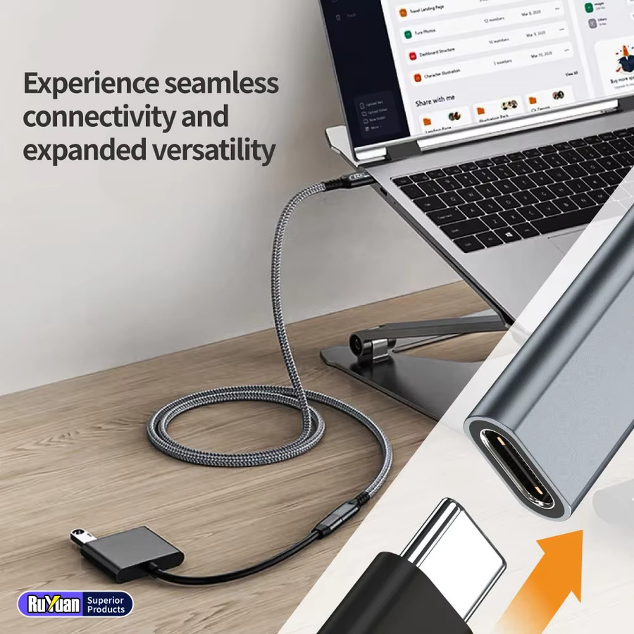 LAIHONEN USB-C Datenkabel in Grau mit 20Gbps Datenübertragung, USB 3.2 Gen 2x2, 4K Monitorunterstützung und 240W PD Schnellladung - Bild 4