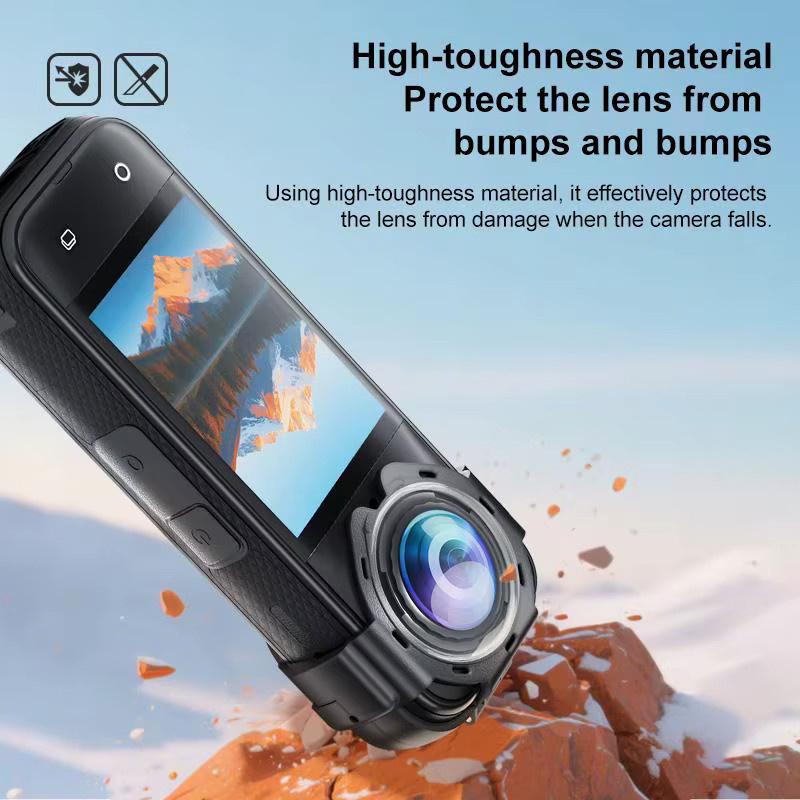 PULUZ Snap-on Optischer Gehärtetes Glas Linsenschutz für Insta360 X5, Transparent - Bild 3