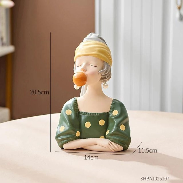 Moderne Mädchenfigur aus Kunstharz von Household supplies MH als dekorative Skulptur für deine Tischdekoration - Bild 1