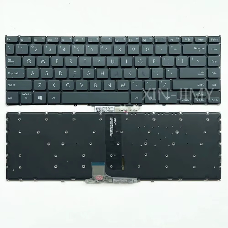 Beleuchtete Laptop-Tastatur für Asus ZenBook Flip 13 UX363 UX363E UX363EA UX363J UX363JA UX371 UX371E UX371EA UXF3000 in Schwarz und Grau mit QWERTY US Layout - Bild 2