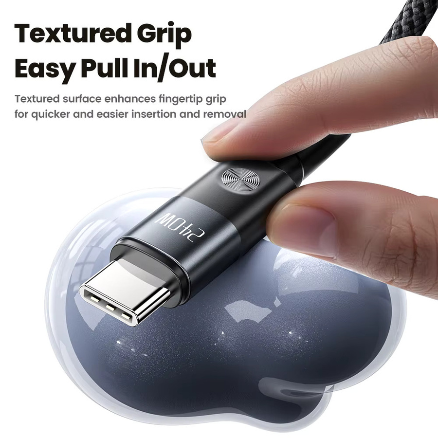 Toocki USB-C zu Typ-C Ladekabel 240W PD PPS Ultra-Schnelles Datenkabel Schwarz - Bild 3