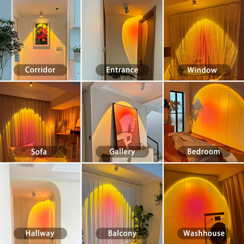 CANMEIJIA LED Sonnenuntergang Projektor RGB Atmosphäre Strahler als Nachtlampe für die Schlafzimmer Dekoration in Weiß - Bild 5