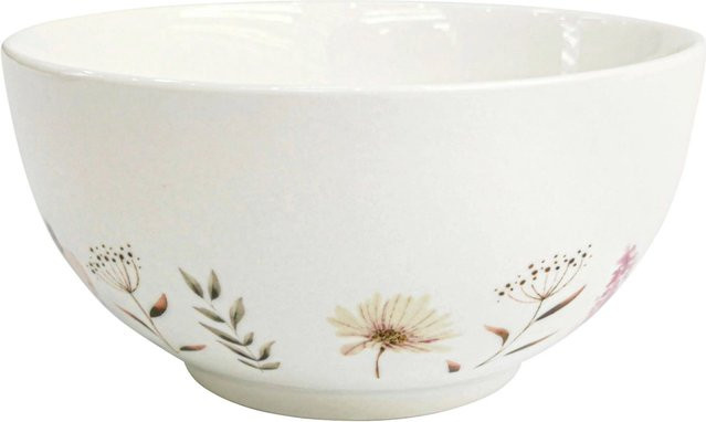 Mömax Müslischale Amelie aus Keramik mit floralem Muster in Multicolour und Weiß, Durchmesser: 14 cm - Bild 1