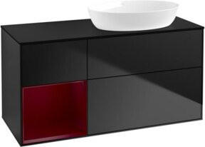V&B Waschtischunterschrank Finion mit Wandbeleuchtung, Breite: 120 cm, Tiefe: 50,1 cm, Höhe: 50,1 cm, lackiert in Blau - Bild 1