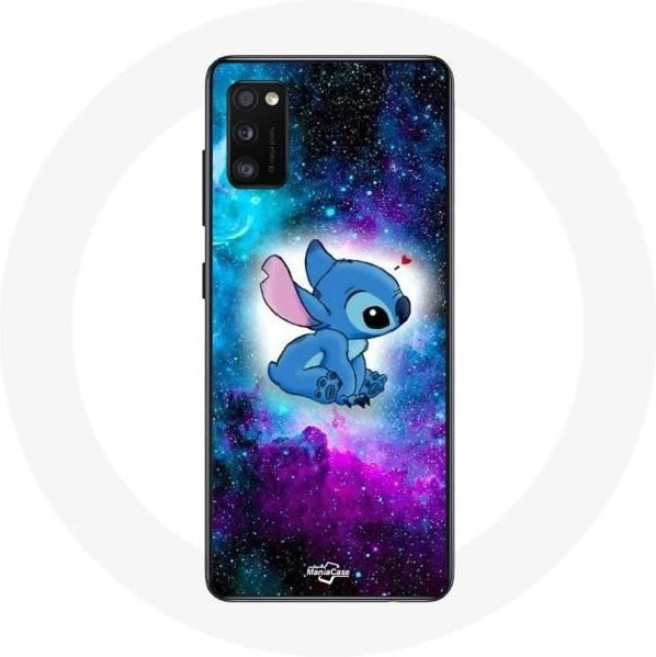 Maniacase Handyhülle für Samsung Galaxy A41 mit Stitch Ohana Zitat Design in Bunt - Bild 1