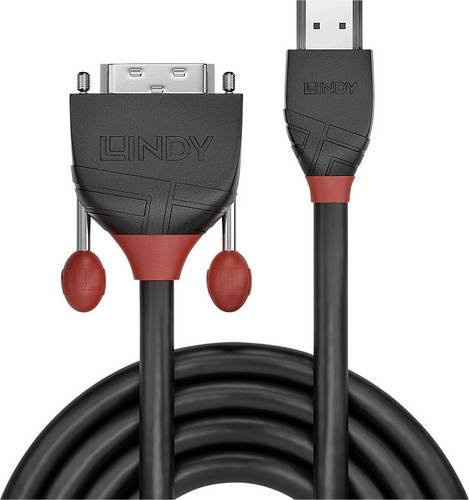 Lindy HDMI auf DVI-D Adapterkabel Schwarz, Länge: 1,00 m - Bild 1