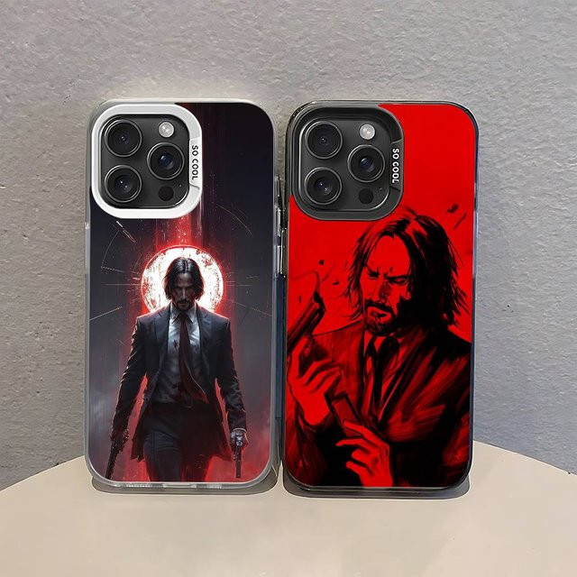 JohnS W-Wick Handyhülle für iPhone 17 16 15 14 13 12 11 Pro Max Plus stoßfeste Rückseite Farbe Silber - Bild 1