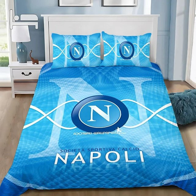 JMG Household Supplies Bettwäsche-Set SSC Neapel Fußballclub Logo, Blau, Microfaser, 2-teilig oder 3-teilig, Bettbezug Breite: 245 cm, Tiefe: 210 cm - Bild 1