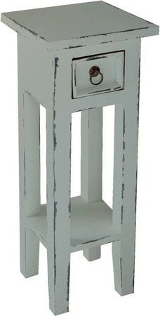 DELUKE Beistelltisch SILKE in Mahagoni und Grau, Couchtisch aus Massivholz, B/T/H: 67 x 25 x 25 cm