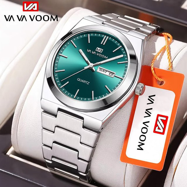 VA VA VOOM Armbanduhr Edelstahl, Quarz, Blau, Silber, 40 mm, Herren - Bild 1