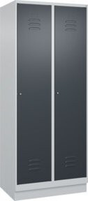 C+P Spind Classic PLUS Spind mit Sockel, 2 Abteile, Stahl, Grau/Anthrazit, H x B x T: 195 x 80 x 50 cm - Bild 1