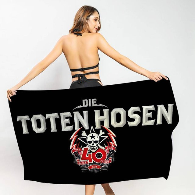 Dalangpa Strandtuch D-Die Toten Hosens Mikrofaserdecke aus Polyester, Schwarz-Weiß, B: 80 cm, H: 160 cm - Bild 1