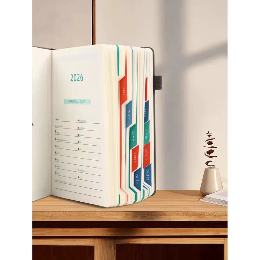 A5-Hardcover-Planer 2026 Selbstdisziplin-Zeitplaner in Pink mit Monats- und Wochenlayout, 400 Seiten - Bild 4