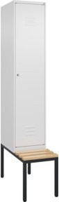 C+P Spind Classic PLUS Garderobenschrank mit Sitzbank, 1 Abteil, Farbe Anthrazit, B/T/H: 212,0 x 40,0 x 81,5 cm - Bild 1