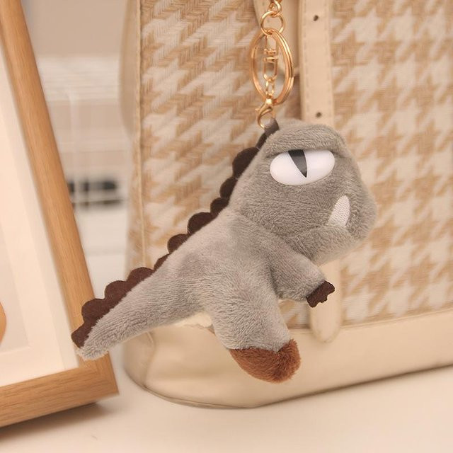 Tyrannosaurus rex Schlüsselanhänger Plüschtier Dinosaurierpuppe, beige - Bild 1