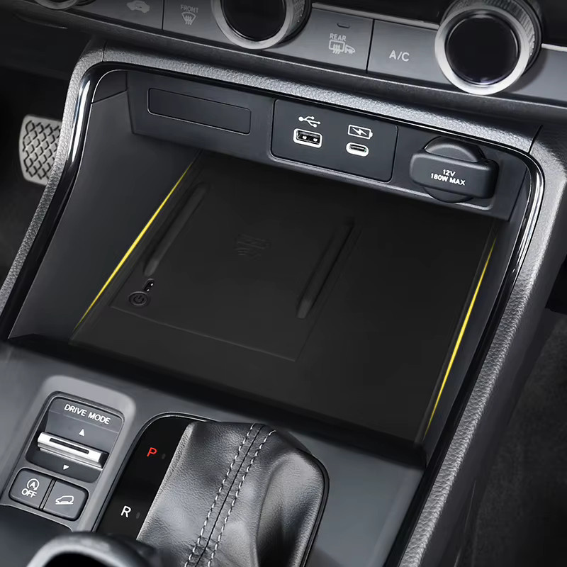 YaLumei Silikon Nicht-slip Pad für Honda CR-V 6. Generation Hybrid 2023-2025, Zentrale Steuerung Drahtlose Lade Abdeckung, Schwarz - Bild 2