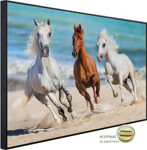 papermoon EcoHeat Infrarotheizung Horse Herd Run Galopp in Bunt mit Matt-Effekt, App-Steuerung und Überhitzungsschutz - Bild 1