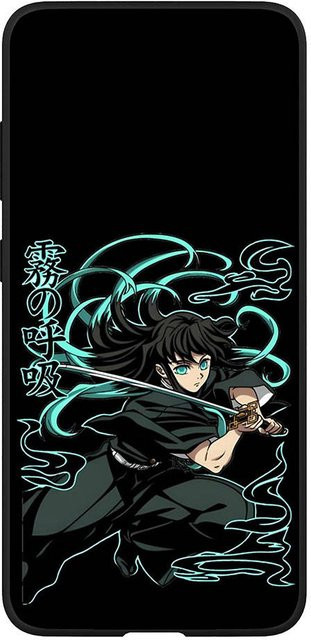 Handyhülle Dämon Slayer Muichiro Tokito Design von MINISO in Schwarz für verschiedene Smartphone-Modelle wie Samsung Galaxy, iPhone, Xiaomi Redmi und OPPO - Bild 1