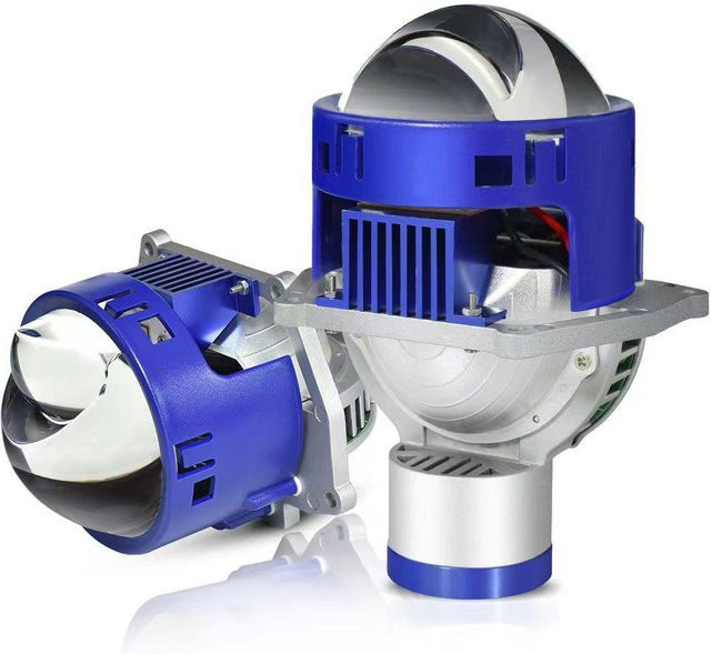 P40 Doppellichtlinse Fischaugenlicht Typ H4 für Auto und Motorrad, 12V, Blau - Bild 1