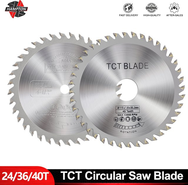 HAMPTON Kreissägeblatt für Winkelschleifer mit Hartmetallspitze TCT zur Holz-Trennung, Durchmesser: 115 mm - Bild 1