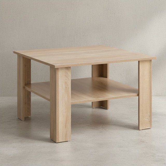 KADIMA DESIGN Couchtisch NIDDA aus Holz in Sonoma Eiche, quadratisch mit Melaminharzbeschichtung - Bild 1
