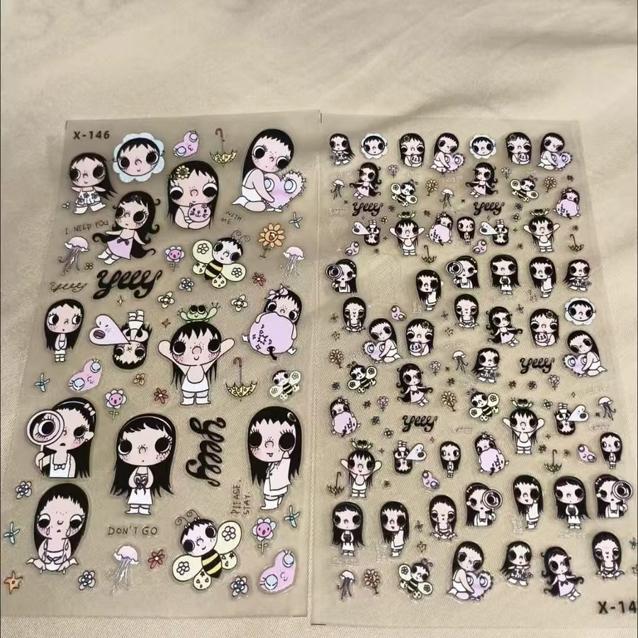 Jade Yuy Koreanische Cartoon-Mädchen Sticker mit Herz-Motiv in Multicolour zur Handy-Dekoration - Bild 4