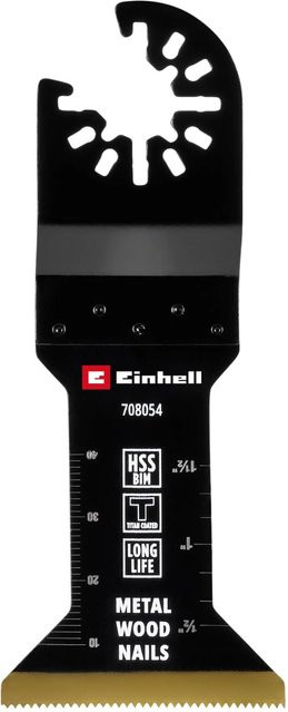 Einhell Bimetall Tauchsägeblatt BIM-TI für Metall, Holz und Kunststoff, Farbe: Gold, Breite: 45 mm, Höhe: 57 mm, Tiefe: 4,5 mm - Bild 1