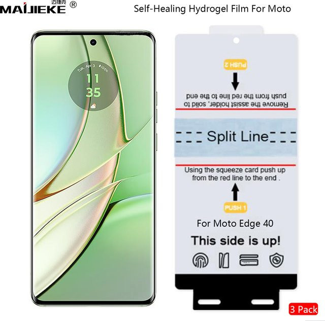 3er-Pack Hydrogel-Displayschutzfolie für Motorola G55 G84 G54 G42 G32 G72 Moto Edge 50 Neo Fusion 40 Pro Neo Edge 30 Ultra Plus, transparent - Bild 1