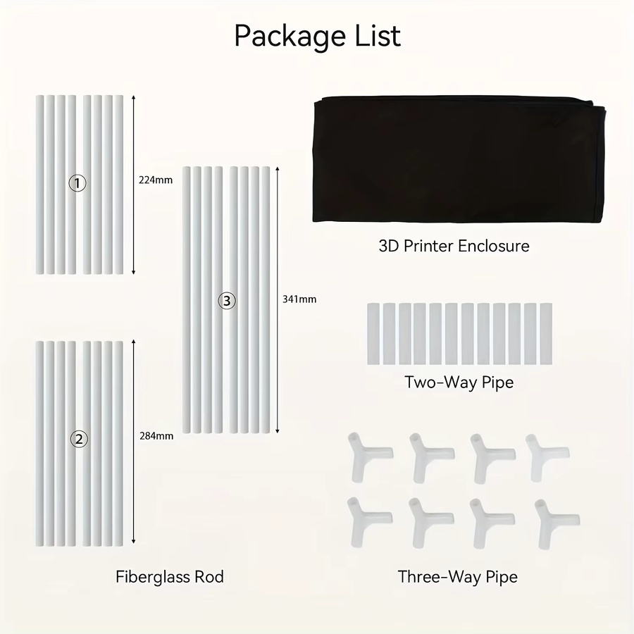 Creality 3D-Druckergehäuse für Ender 3, 3V2, 3Pro, 3S1 und 5, 5Pro, feuerfest und schalldicht, Farbe: Schwarz - Bild 3