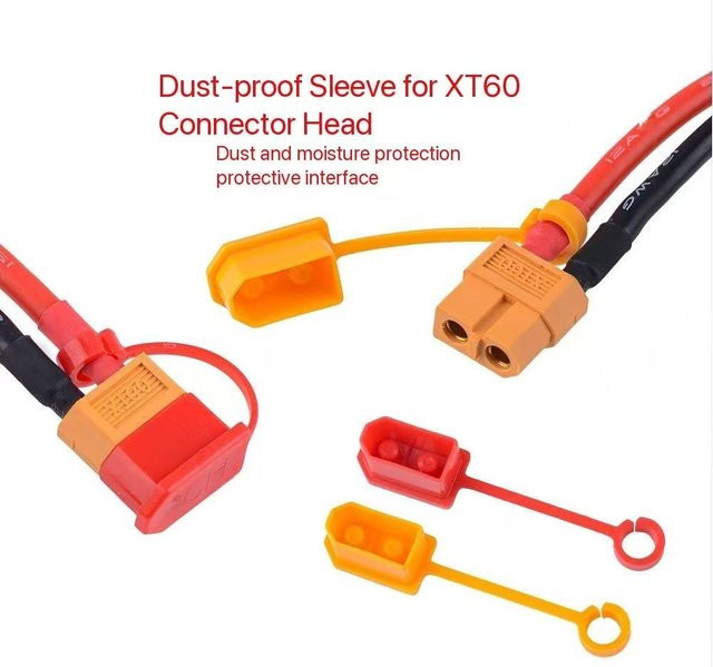 Gowinbaby XT60 Stecker Kunststoff-Schutzkappen Set, 10 Stück, Rot und Orange, Isolierte Staubschutzabdeckung für RC Lipo Akkus - Bild 1