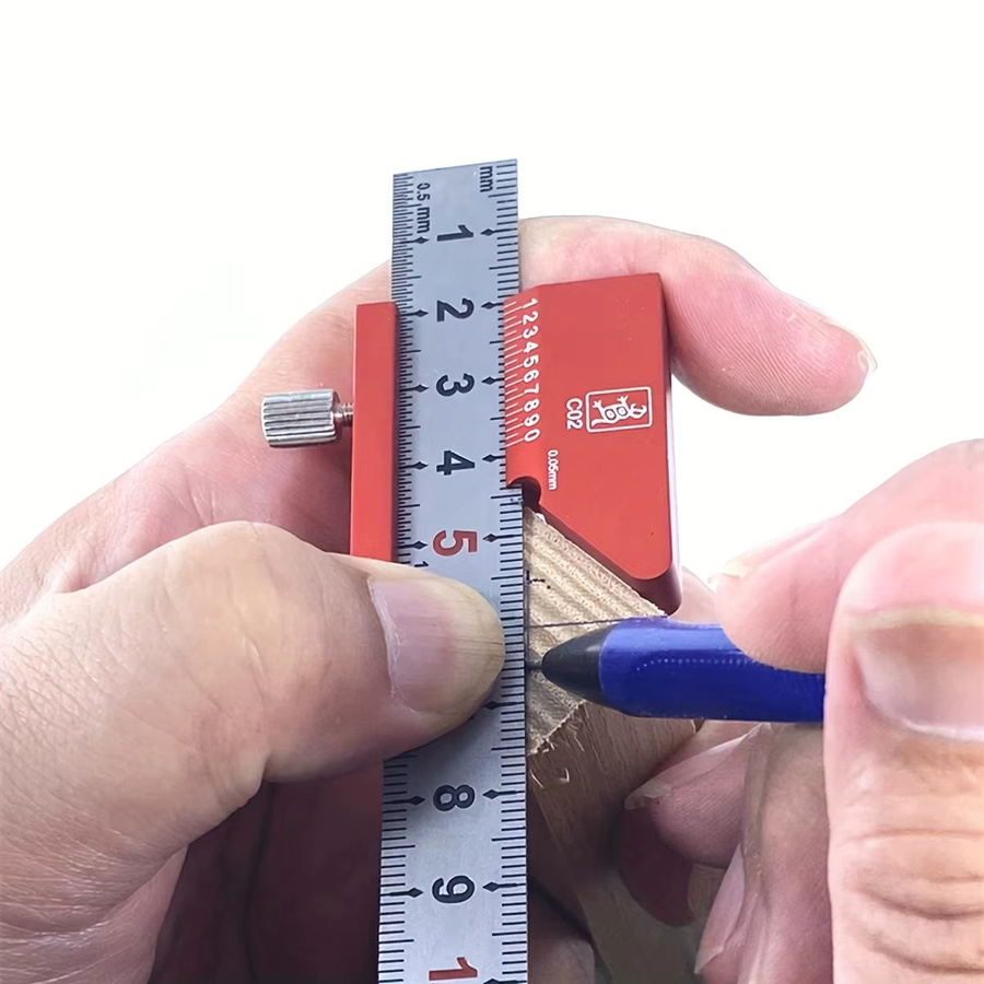 Center Finder Quadrat für die Holzbearbeitung mit 45/90 Grad Winkel und roter Markierung - Bild 2