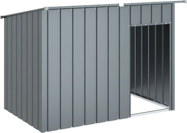 Wetterfeste Hundehütte aus Metall von Yiwydaa in Anthrazit, B/T/H: 153 x 91 x 110 cm - Bild 1