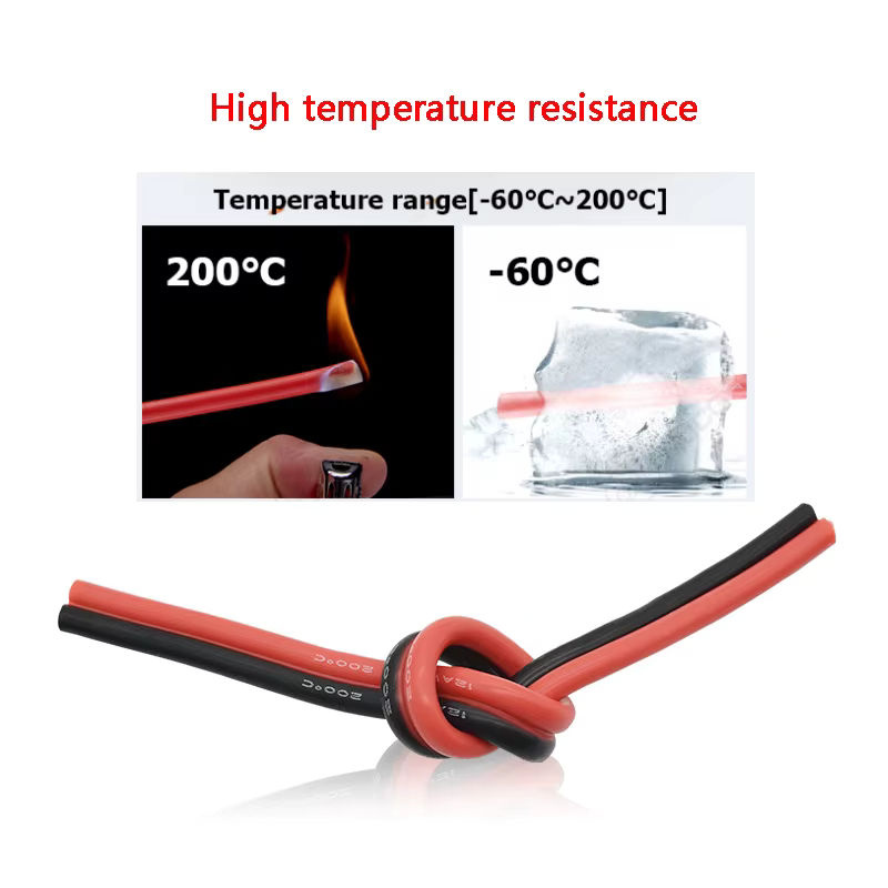 TAKORI 2-poliges Silikonkabel aus verzinntem Kupfer in Rot und Schwarz für Hochtemperatur-Elektroanwendungen - Bild 5